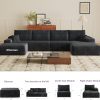 Boneless Sofa 104-inch L-Shaped Sectional Sofa Ottoman