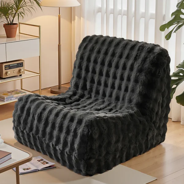 Boneless Couch Luxurious Fluffy Faux Fur Bean Bag Couch