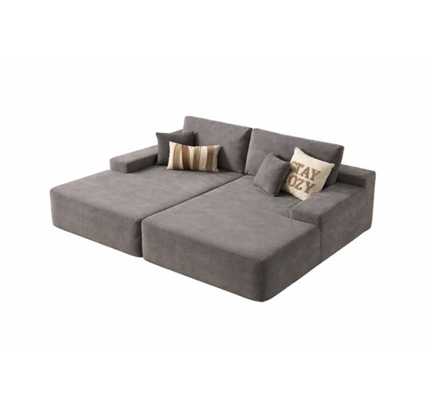 81.2" Cloud Plush Oversized Sectional with Double Chaise – Sofa Bed Comfort, No Assembly Required