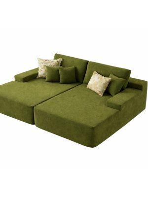 81.2" Upholstered Sleeper Sofa with Pillow, No Assembly Required