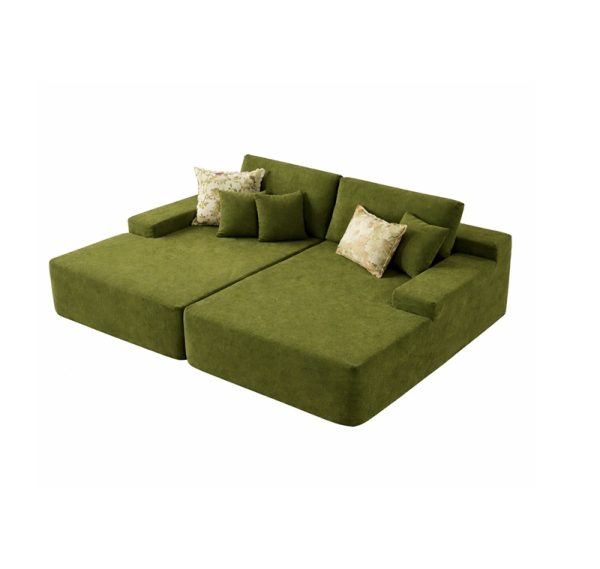 81.2" Upholstered Sleeper Sofa with Pillow, No Assembly Required