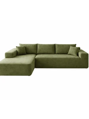 104" L-Shape Modular Couch with Chaise,Cloud Velvet Fabric,No Assembly Required