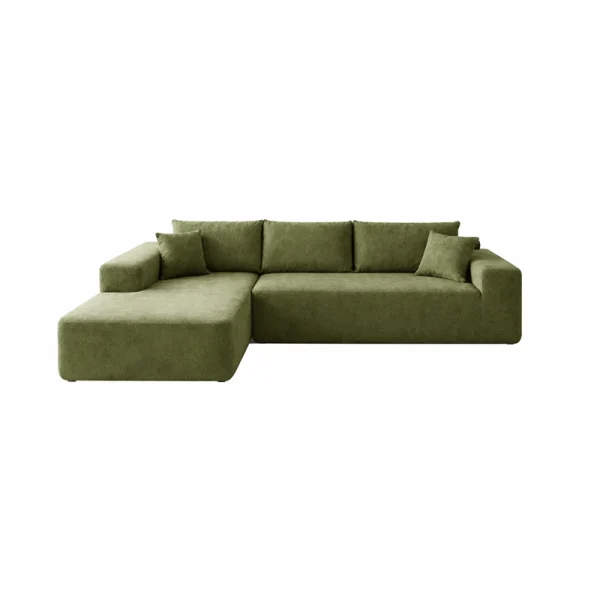 104" L-Shape Modular Couch with Chaise,Cloud Velvet Fabric,No Assembly Required