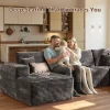 Boneless Couch U-Shaped Modular Sectional Sofa with Chaise, Plush Corduroy Fabric, No Assembly