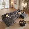 Boneless Couch U-Shaped Modular Sectional Sofa with Chaise, Plush Corduroy Fabric, No Assembly
