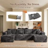 Boneless Couch U-Shaped Modular Sectional Sofa with Chaise, Plush Corduroy Fabric, No Assembly