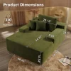 Boneless Couch Plush Velvet Chaise Lounge Sofa Bed - Oversized Sleeper Couch for Living Room