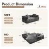 Boneless Couch 80" Convertible Modular Sofa Bed