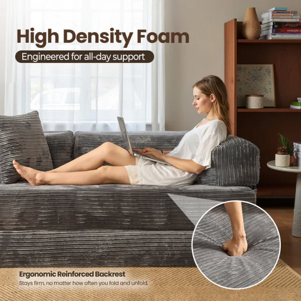 Boneless Couch 80" Convertible Modular Sofa Bed