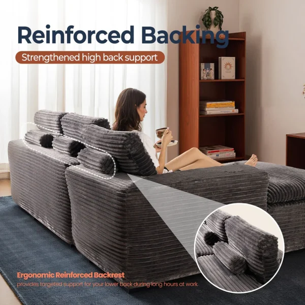 105" Modular L-Shape Sectional Sofa with Chaise, Deep Seat Cloud Couch