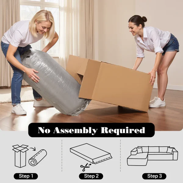 104" L-Shape Modular Couch with Chaise,Corduroy Fabric,No Assembly Required