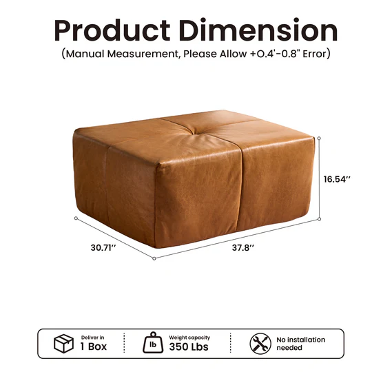 Boneless Couch 114-inch L-Shaped Sectional Sofa Ottoman