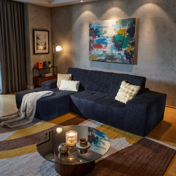 Boneless Couch 114" Cloud Sectional Sofa - L-Shaped Faux Leather Modular Couch with Deep Seat Chaise